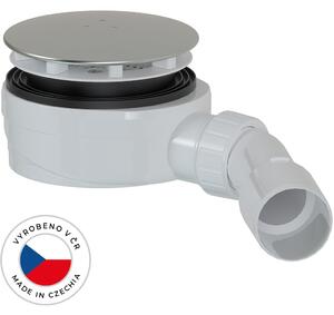 Sifon sprchové vaničky - Ultra Slim - gravitační klapka - 90mm - DN40/50 - krytka nerez