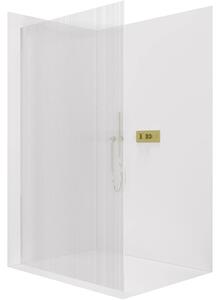 Sprchová zástěna Walk-in Crystal L/P - 8 mm - bezvzpěrový systém - zlatá, rýhované sklo - 50x200 cm