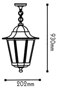 ACA Lighting Garden lantern venkovní závěsné svítidlo HI6025GB