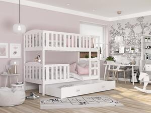 Poschoďová postel Kubus MDF - bílá + varianty Velikost spací plochy: 160x80, Barva: bílá, Matrace: ne