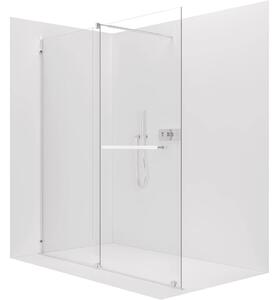 Sprchová zástěna Walk-in Medin L/P - 8 mm - chrom, transparentní sklo - 130x195 cm - dvoudílná posuvná