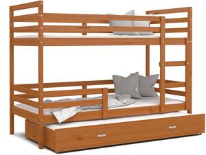 AJK Poschoďová postel Melanie 3 - pro 3 děti Velikost spací plochy: 190x80, Barva: olše