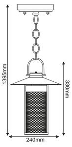 ACA Lighting Garden lantern venkovní závěsné svítidlo ROSSA1PBK