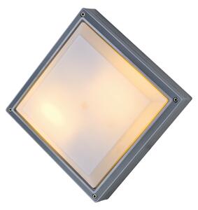 ACA Lighting Venkovní nástěnné svítidlo CUBE HI5502 max. 40W/2xE27/IP54, šedé