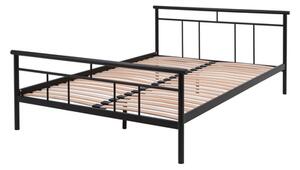 Černá kovová postel s roštem TADEUSZ 180x200 cm