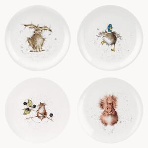 Sada dezertních talířů z kostního porcelánu Royal Worcester, 4 díly