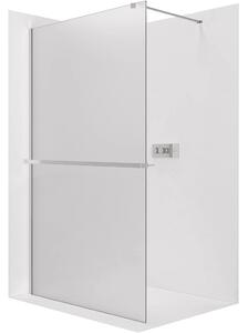 Sprchová zástěna Walk-in Onyx Cube L/P - 8 mm - hranatá vzpěra + polička/držák na ručníky - chrom, mléčné sklo - 30x200 cm