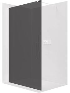 Sprchová zástěna Walk-in Onyx Cube L/P - 8 mm - hranatá vzpěra - bílá matná, grafitové sklo - 30x200 cm