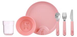 Jídelní sada LITTLE DUTCH MIO DEEP PINK 6 dílů