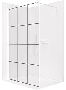 Sprchová zástěna Walk-in Onyx Cube L/P - 8 mm - hranatá vzpěra - bílá matná, industriální sklo - 90x200 cm