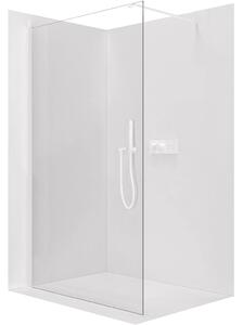 Sprchová zástěna Walk-in Onyx Cube L/P - 8 mm - hranatá vzpěra - bílá matná, transparentní sklo - 30x200 cm