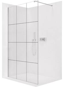 Sprchová zástěna Walk-in Onyx Cube L/P - 8 mm - hranatá vzpěra - chrom, industriální sklo - 90x200 cm