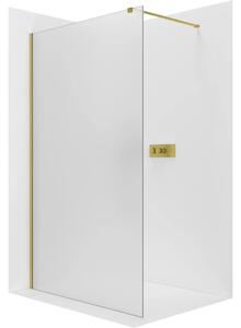 Sprchová zástěna Walk-in Onyx Cube L/P - 8 mm - hranatá vzpěra - zlatá, mléčné sklo - 30x200 cm