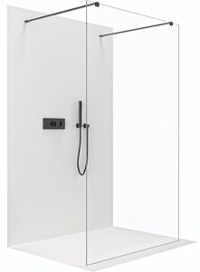 Sprchová zástěna Walk-in Onyx Duo L/P - 8 mm - hranatá vzpěra - černá matná, transparentní sklo - 50x200 cm