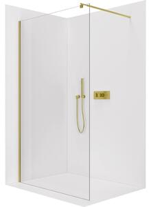 Sprchová zástěna Walk-in Onyx Cube L/P - 8 mm - hranatá vzpěra - zlatá, transparentní sklo - 150x200 cm