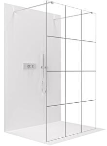Sprchová zástěna Walk-in Onyx Duo L/P - 8 mm - hranatá vzpěra - chrom, industriální sklo - 90x200 cm