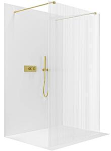 Sprchová zástěna Walk-in Onyx Duo L/P - 8 mm - hranatá vzpěra - zlatá, rýhované sklo - 50x200 cm