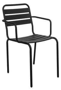 Kovová zahradní židle VICTOR s područkami černá