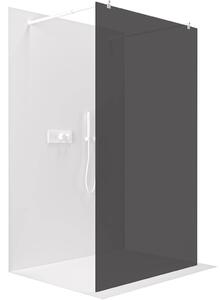 Sprchová zástěna Walk-in Onyx Duo L/P - 8 mm - kulatá vzpěra - bílá matná, grafitové sklo - 50x200 cm
