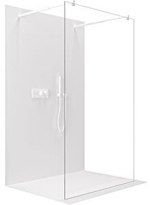 Sprchová zástěna Walk-in Onyx Duo L/P - 8 mm - kulatá vzpěra - bílá matná, transparentní sklo - 50x200 cm