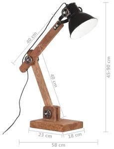 Černá dřevěná stolní lampa DION v industriálním stylu