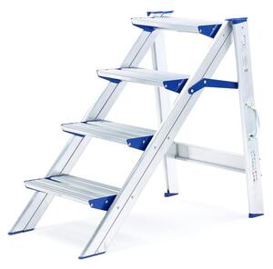 AJ Produkty Skládací hliníkové schůdky MOUNT, 4 příčky, výška 925 mm