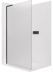 Sprchová zástěna Walk-in Onyx L-levá vzpěra - 8 mm - černá matná, mléčné sklo - 30x200 cm