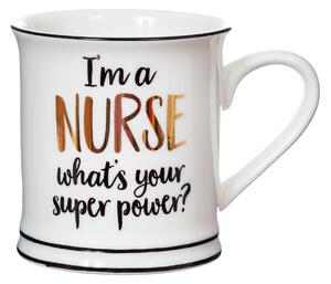 Sass & Belle Porcelánový hrnek s nápisem I am a nurse what is your super power? 400ml
