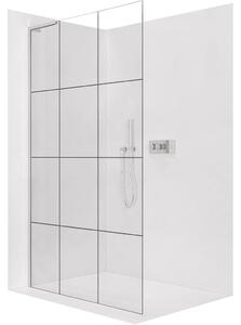 Sprchová zástěna Walk-in Onyx L-levá vzpěra - 8 mm - chrom, industriální sklo - 90x200 cm