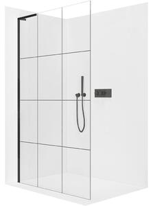 Sprchová zástěna Walk-in Onyx L-levá vzpěra - 8 mm - černá matná, industriální sklo - 90x200 cm