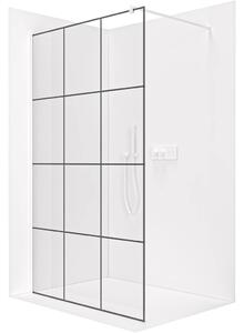 Sprchová zástěna Walk-in Onyx Round L/P - 8 mm - kulatá vzpěra - bílá matná, industriální sklo - 90x200 cm