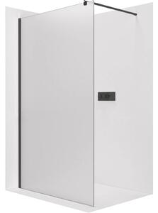 Sprchová zástěna Walk-in Onyx Round L/P - 8 mm - kulatá vzpěra - černá matná, mléčné sklo - 30x200 cm
