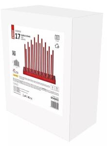 LED červený svícen Emos DCAW03, teplá bílá, 28,5 cm