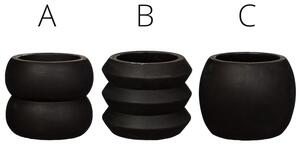 Sass & Belle Černé cementové květináče různých tvarů Totem Black Tvar: Tvar C