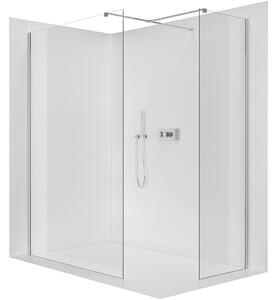 Sprchová zástěna Walk-in Onyx T L/P - 8 mm - hranatá vzpěra - chrom, transparentní sklo - 30x30x200 cm