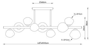Globo 56149-9D -Lustr na tyči VELORA 9xG9/5W/230V