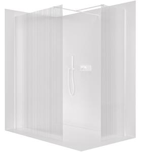 Sprchová zástěna Walk-in Onyx T L/P - 8 mm - hranatá vzpěra - bílá matná, rýhované sklo - 50x50x200 cm