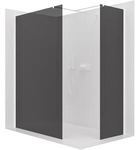 Sprchová zástěna Walk-in Onyx T L/P - 8 mm - hranatá vzpěra - bílá matná, grafitové sklo - 100x100x200 cm