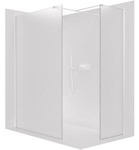 Sprchová zástěna Walk-in Onyx T L/P - 8 mm - hranatá vzpěra - bílá matná, mléčné sklo - 30x30x200 cm