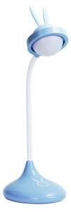 Modrá dětská stolní lampička LED USB RABBIT