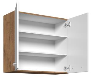 STL 80 cm skříňka horní dvoudveřová VIGO Barevné provedení kuchyně VIGO: Dub Lancelot / Bílý lesk +210Kč