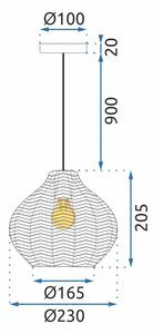 Toolight - Závěsná stropní lampa Retro skleněná - APP893-1CP