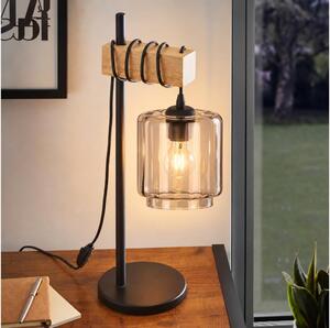 BRILAGI - Stolní lampa NUBILA 1xE27/40W/230V hnědá/černá/kouřová béžová