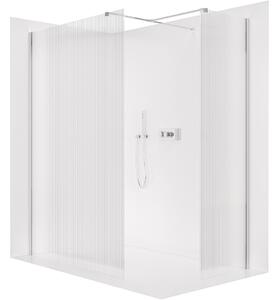 Sprchová zástěna Walk-in Onyx T L/P - 8 mm - hranatá vzpěra - chrom, rýhované sklo - 50x50x200 cm