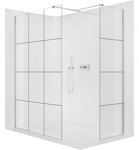 Sprchová zástěna Walk-in Onyx T L/P - 8 mm - hranatá vzpěra - chrom, industriální sklo - 90x90x200 cm