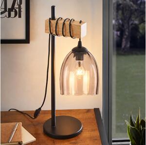 BRILAGI - Stolní lampa NUBILA 1xE27/40W/230V hnědá/černá/kouřová béžová
