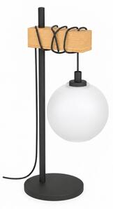 BRILAGI - Stolní lampa WOOD GLASS 1xE27/40W/230V hnědá/černá/bílá