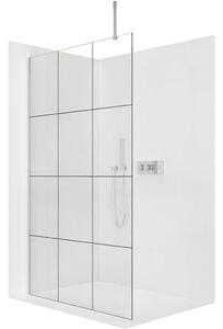 Sprchová zástěna Walk-in Onyx Top Cube L/P - 8 mm - hranatá vzpěra - chrom, industriální sklo - 90x200 cm