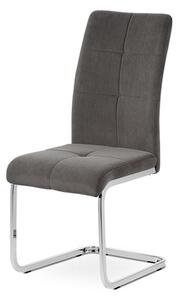 Autronic - Jídelní židle, potah šedá sametová látka, kovová pohupová podnož, chrom - DCL-440 GREY4