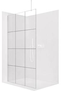 Sprchová zástěna Walk-in Onyx Top Round L/P - 8 mm - kulatá vzpěra - bílá matná, industriální sklo - 90x200 cm